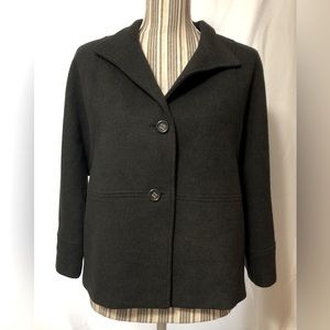 Evan-Picone dark gray 3/4 sleeve button up jacket S